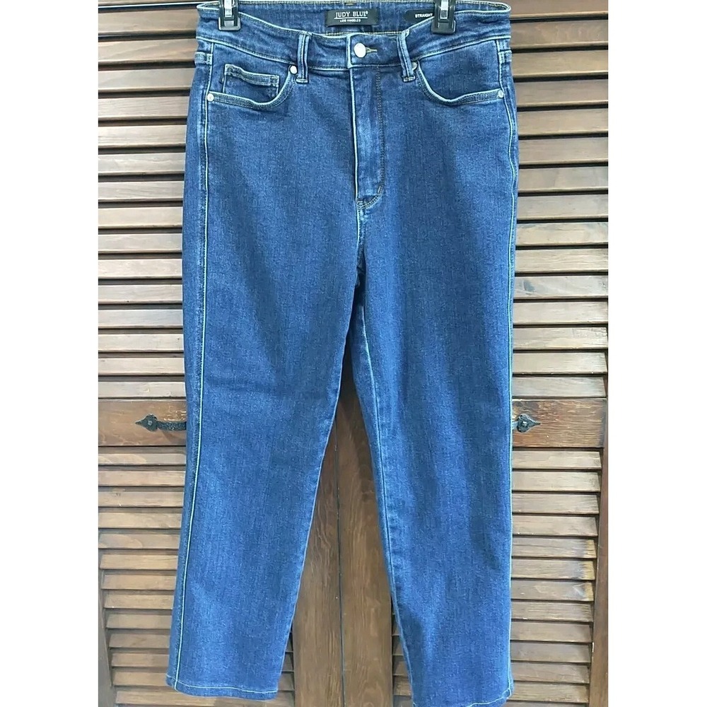 Judy Blue Jeans Womens 11/30 Blue‎ Slim Fit Straight Leg Denim Stretch High Rise